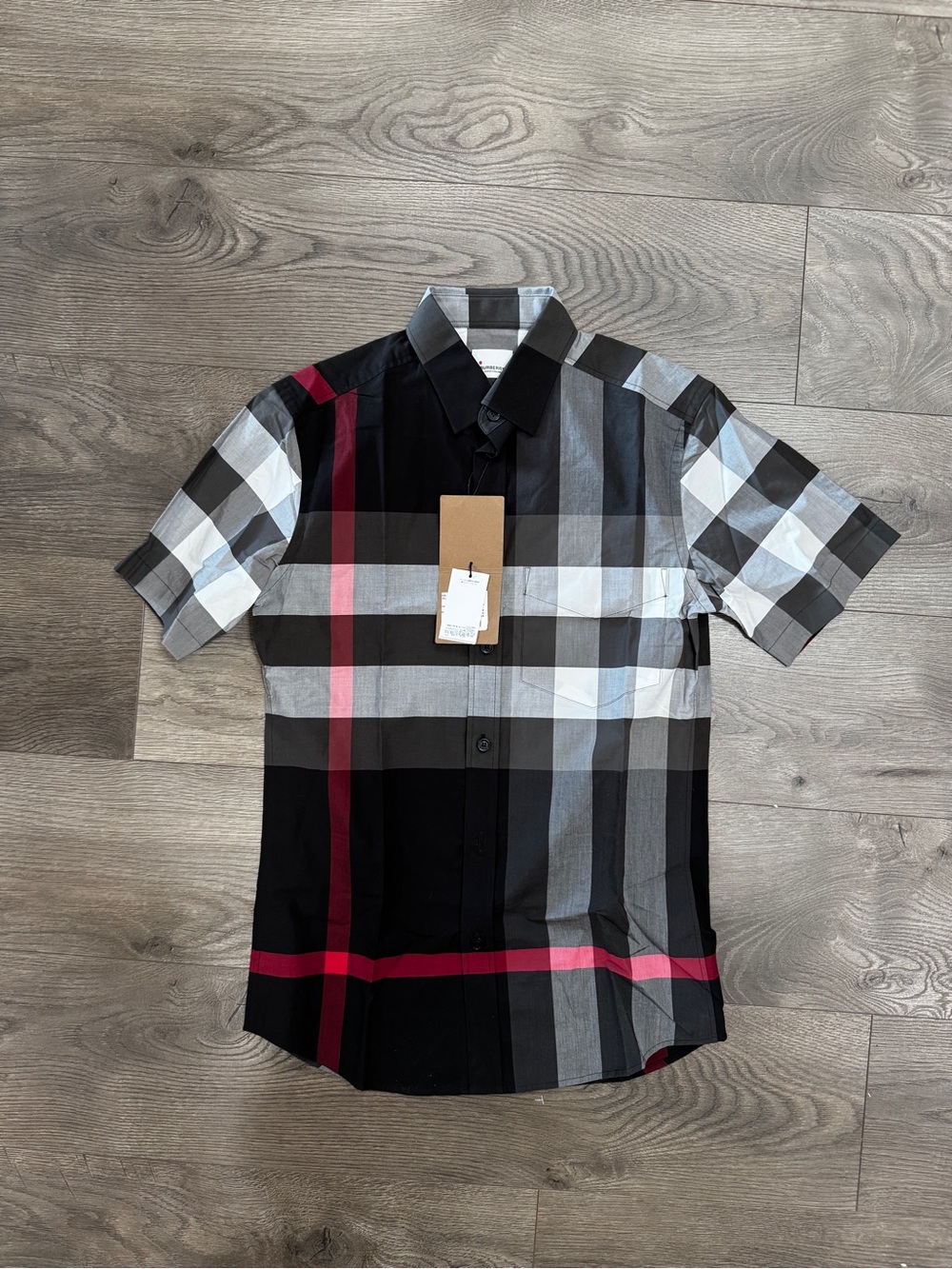 Burberry Black Check Short Sleeve Shirt